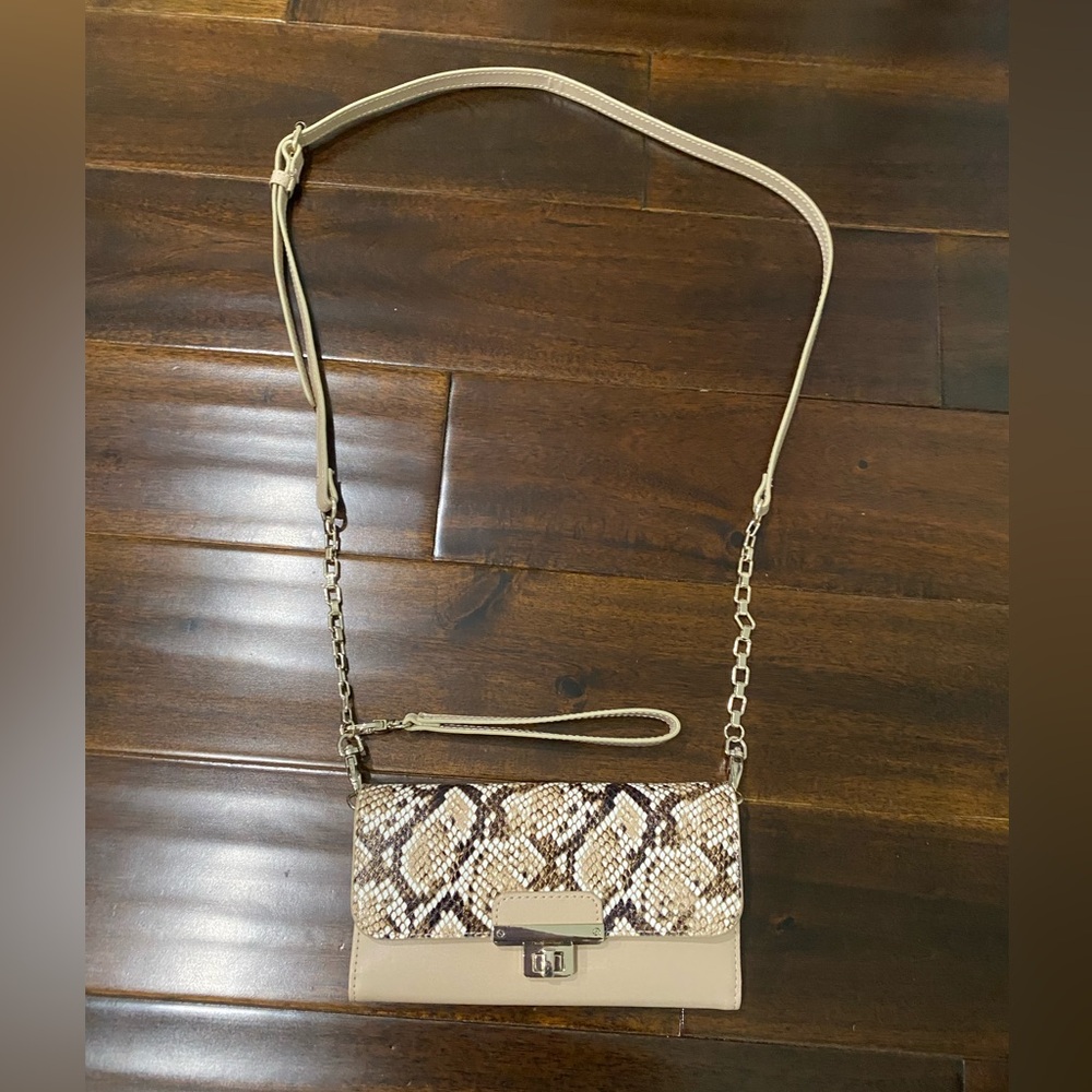 White House Black Market Snakeskin Crossbody Bag